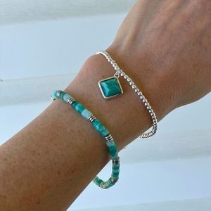 Sterling silver and Amazonite crystal bracelet